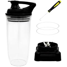 Upgrade Replacement Square Pro Extractor blade with 32oz Cup and To-Go-Lid, Compatible with Ninja Professional 1000W Blender Model: BL610 30/BL610 BRN 30/BL611C