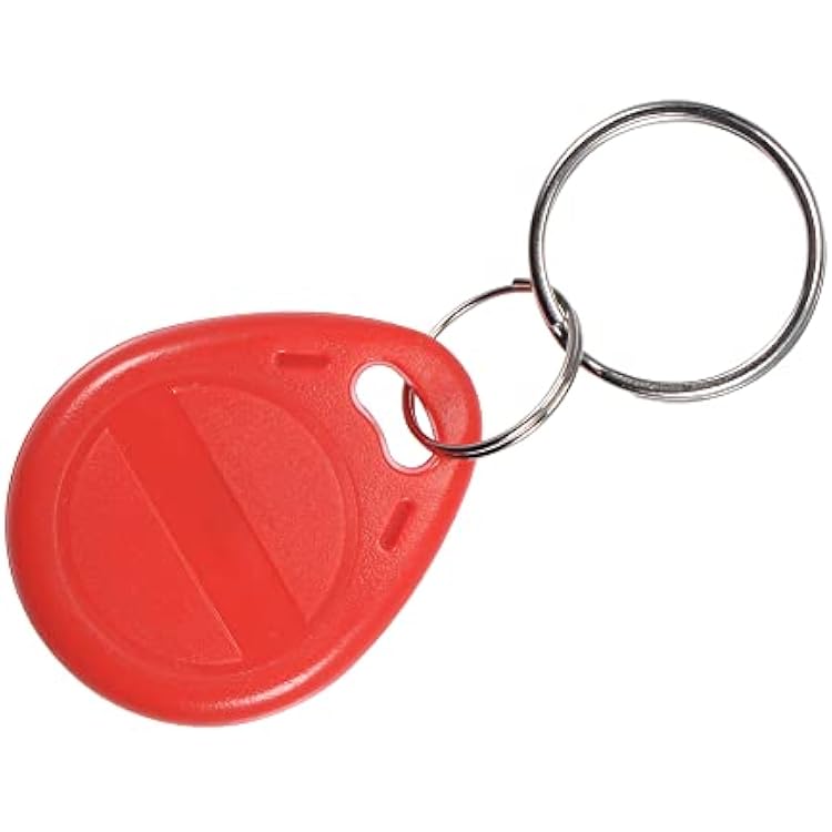 MECCANIXITY ID Card Key Fobs RFID Proximity 125KHz Rewritable Copyable Token Tag for Door Entry Access Control System Red Pack of 5