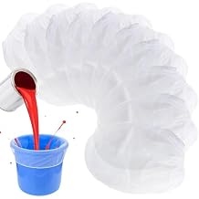 Sukh 10PCS Paint Strainer Bag - 5 Gallon Paint Filter Strainer Bucket with Elastic Drawstring Top Opening Nylon Mesh Filter White Fine Mesh Bag for Gardening