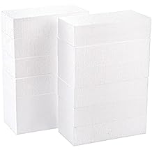 YOUEON 12 PCS Craft Foam Blocks, 8x4x2 Inch White Thick Foam Rectangle Blocks, Polystyrene Bricks for Arts and Crafts, Sculptures, Modeling, Packing, School, Home