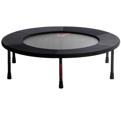 Standard Rebounder by Rebound Air | Mini Fitness Trampoline for Adults and Kids | Heavy Duty Springs with Folding Legs Black