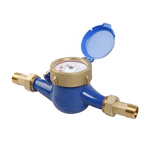 Watflow DN20 Water Meter 34 NPT, ISO4064 Certification Cubic Water Flow Meter, Cold Water Meter, for Garden or Home, Horizontal Install.