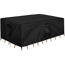 OutdoorLines Outdoor Waterproof Patio Table Furniture Set Covers - Rectangle Couch Sectional Cover Outside Weatherproof Patio Furniture Covering for Deck, Lawn and Backyard 90"L x 64"W x 28"H, Black