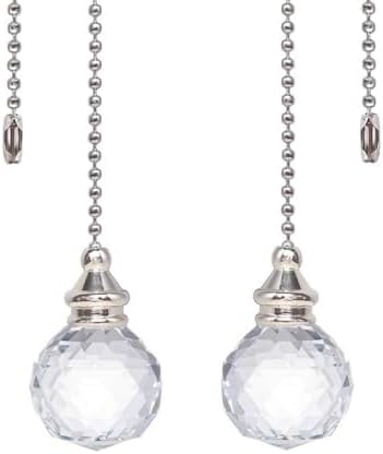Ceiling Fan Pull Chains Pendant Pull Chain Extension Ceiling Fan Chain Extender for Ceiling Light Lamp Fan Chain 2Pcs (transparent)