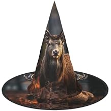 Beauty Deer Print Halloween hat Women Witch Hat Costume Decoration for Festival Carnival Party