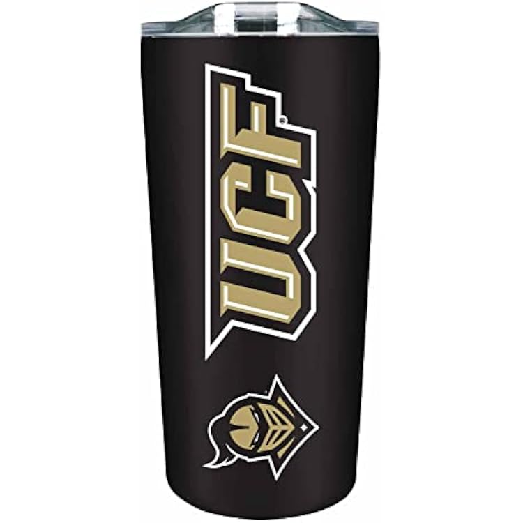 Campus Colors NCAA Stainless Steel Tumbler perfect for Gameday - 18 oz - Double Walled - Keeps Drinks Perfectly Insulated Central Florida Knights - Black