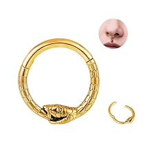 Nose Rings 16G Hoops Shape Septum Rings Stainless Steel Septum Clickers Hypoallergenic Cartilage Earring Piercing Jewelry Lobe Daith Snug Belly Button Ring for Women Men