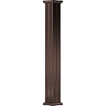 AFCO EA0808INFSETUTU 8" x 8' Endura-Aluminum Column, Square Shaft (For Post Wrap Installation), Non-Tapered, Fluted, Textured Bronze Finish w/ Capital & Base
