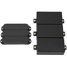 6Pcs Yootones Plastic Closed Shell Electric Guitar Single Coil Pickup Covers & Humbucker Plastic Guitar Pickup Compatible with Electric Guitar Parts Replacement (Black)