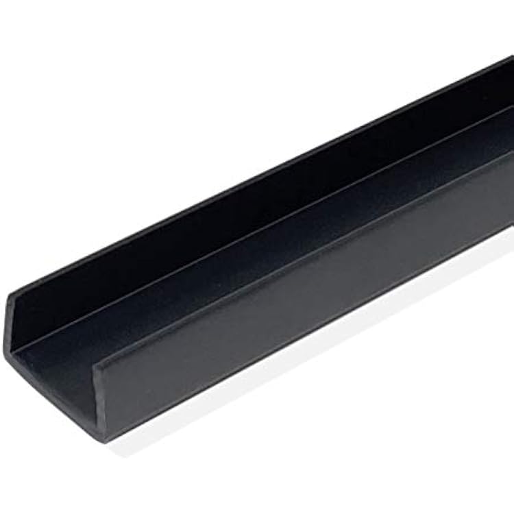 Edge Supply Plastic Edge Guard 34 in x 36 in Lengths Black Plastic U Channel Pack of 4 Black Plastic Edging for Labelling, Cabinet Protection PVC Edge Protector Trim