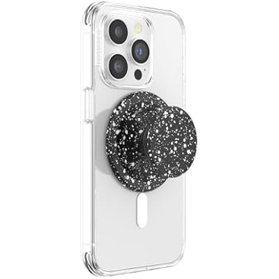 PopSockets Phone Grip for MagSafe, Magnetic Holder, Phone Stand, Black - Black Speckle