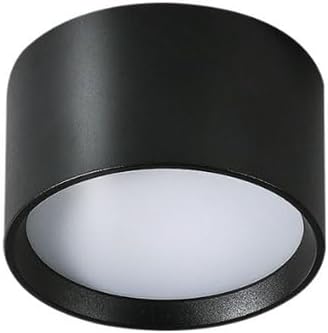 BGEDLCeiling Light 12W LED Light Source Cylindrical Ceiling Light Aluminum Retro Black Spotlight Surface-Mounted Downlight Suitable for Entrances Kitchens & Entryways 4000K Neutral Light