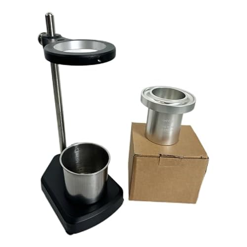 Viscosity Cup #5 Aluminium Ford Viscosity Cup with Stand Measuring Range 200-1200 CST Hole Diameter 5.20mm for Determining The Viscosity of Inks, Paints, Lacquers, Etc