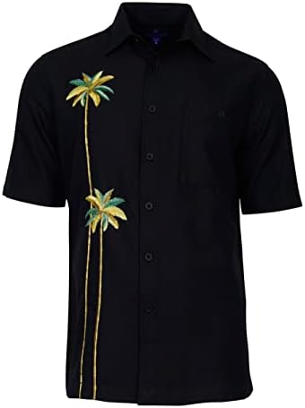 Weekender Mens Hawaiian Embroidery Shirt - Twin Palms