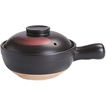 LIFKOME Clay Casserole Pot with Handle and Lid 8.46X6.29X4.13In Non-Stick Ceramic Soup Pot for Home Cooking Stew Braised Dishes Family Gatherings
