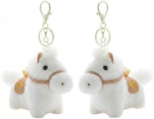 2026 Year of the Horse Mascot Doll Plush Keychain for Backpack, Get Rich Soon, Purse Charm Pendant Gift Decoration