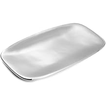 Nambe Marupa Platter 18 x 9.5 Inch Alloy Platter with Rounded Corners & Smooth Surface Ideal for Appetizers, Snacks, Fruits, Desserts, Pastries & Decorative Table Display