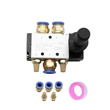 4H210-08 1/4" 2 Position 5 Port Hand Lever Operated Control Valve with Muffler Silencer and Quick Fitting Select Lucky(4H210-08 w PC10-02)