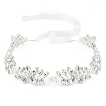 Tanfeine Flower Girl Headpiece, Sparkling Rhinestone Flower Girl Hair Accessory, Bridal Flower Headpiece Headband for Girls, Flower Girls, and Women