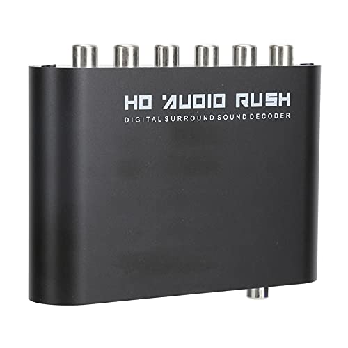 Dioche Digital Audio Converter 5.1 Channel Audio Decoder with MultiChannel | Optical Coax to Analog Converter for Home Theatre & Cinema Host  USB  Fiber Optic
