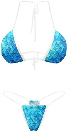 Womens Brazilian Micro Bikini Sets Sexy Halter Back Self Tie 2 Piece Swimwear Clear Strap Cutout Bikini Outfits