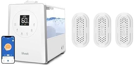 LEVOIT LV600S Smart Warm and Cool Mist Humidifier and 3-pack Water Softener, Demineralization Cartridge