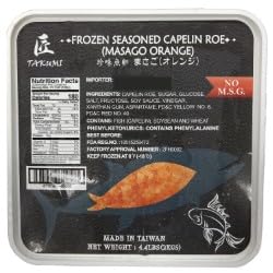 Orange Masago (Seasoned Capelin Roe) Premium Sushi Fish Eggs, Vibrant Color & Delicate Crunch | 4.4lbs / 2kgs