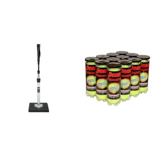 TANNER Tee Original Pro Baseball Softball Batting Tee with Penn Championship Extra Duty Tennis Balls 3 Count Pack of 12