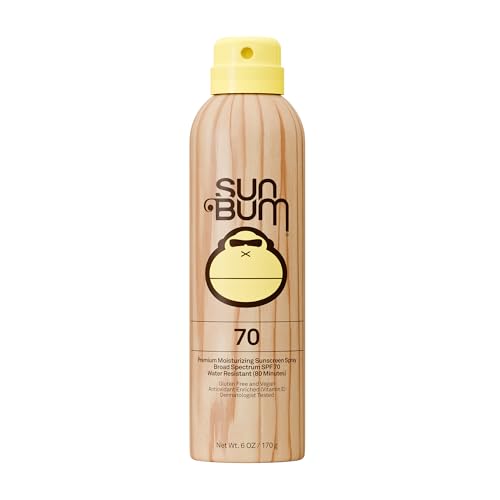 Sun Bum Original SPF 70 Sunscreen Body Spray - Broad Spectrum Moisturizing Sunscreen with Vitamin E - Hawaii 104 Act Compliant Made without Octinoxate & Oxybenzone - 6 oz
