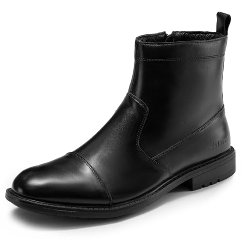 Arkbird Mens Chelsea Boots Zip Ankle Dress Boot Genuine Leather Boots for Casual and Formal
