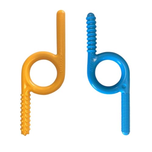 TalkTools Groovy Textured Chewy Combo - Oral Motor Sensory Tools for Kids | Self Regulation, Sensory Warm Up | Ideal for Oral Seekers | TherapistParent Supervision Required - BlueOrangeManual 2Pack