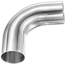 M METERXITY OD 1.5 Inch 90 Degree Mandrel Bend Elbow, Thicken 1.5 mm 304 Stainless Steel Exhaust Elbow Pipe for Car Modified Exhaust System, Stair Handrail Bend, Height 90 mm