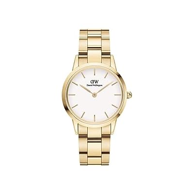 Daniel Wellington Iconic Link Womens Watch - 32mm Case, Japanese Quartz Movement, Stainless Steel Strap, Water Resistant, Gold Watch for Women