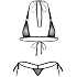 FEESHOW Womens Mesh Sheer Extreme Swimsuit Micro Brazilian Bikini Sets Halter Bra Top with G-String