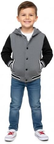 unik Varsity Letterman Jacket Hooded Fleece Boys Girls Unisex