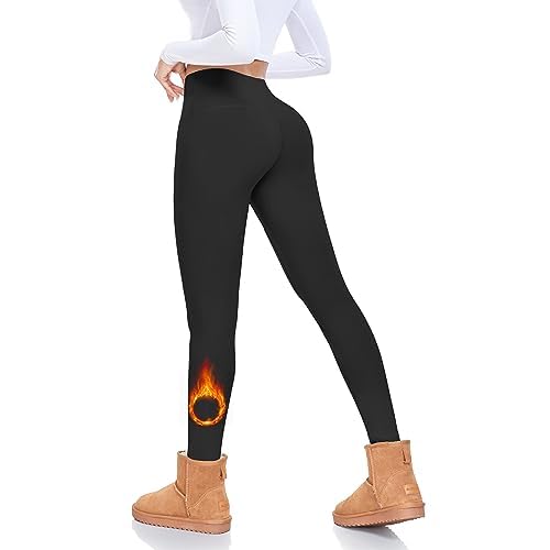 FULLSOFT Fleece Lined Leggings Women High Waisted Tummy Control Workout Winter Thermal Warm Soft Yoga Pants