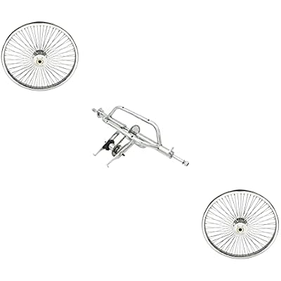 Chrome Trike Conversion Kit for 20 inch Bicycle.  with Two 20 inch Hollow-Hub Steel Wheel 72 Spoke. Tricycle, Trike, Three-Wheel Bike Conversion kit