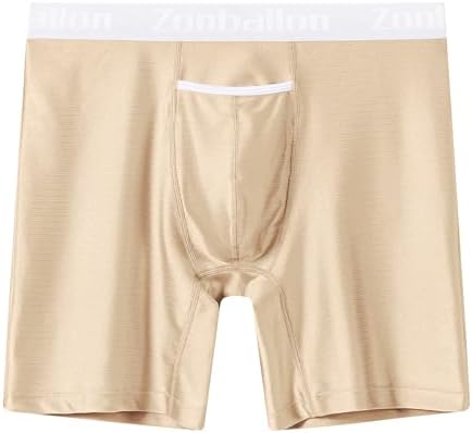 ZONBAILON Mens Underwear Ice Silk Horizontal Fly Boxer Briefs Multipack