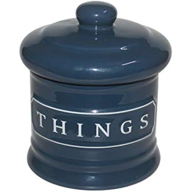 Bathroom Vanity Storage Organizer Canister Jars for Cotton Balls,Swabs,Bath Salts,Makeup Sponge,Cosmetic Pad,Qtip Ceramic Bathroom Accessories Canisters Holder with Lid Home Decor,Cobalt Blue