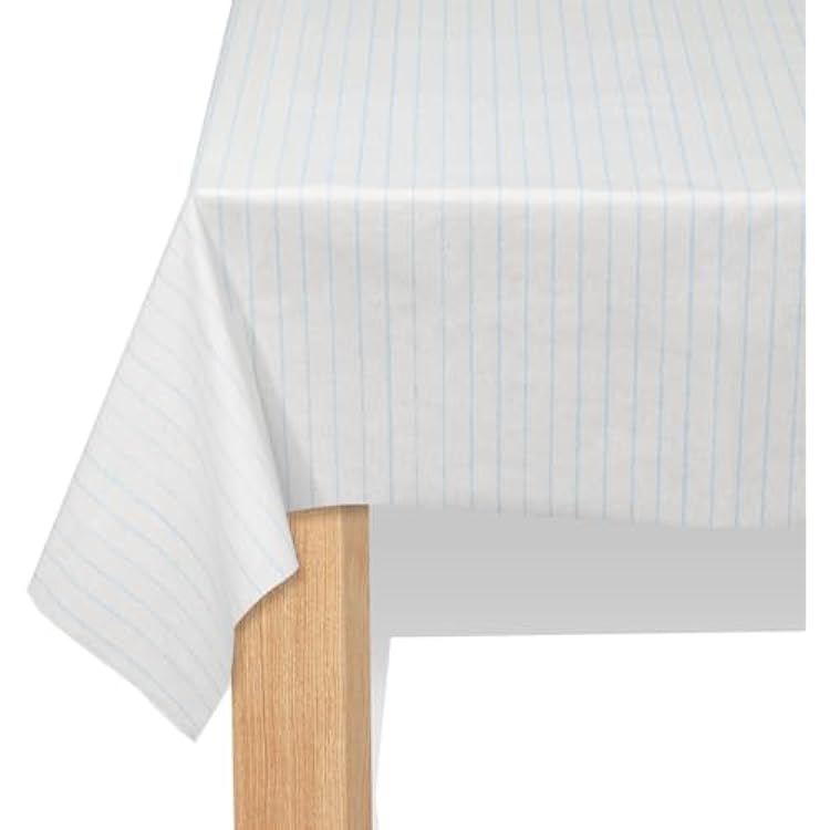 Coterie - Striped Paper Tablecloth | Beautiful Soft Blue Tablecloth for Bridal and Baby Shower, Tea Party, Garden and Birthday | 8.5 by 4.5