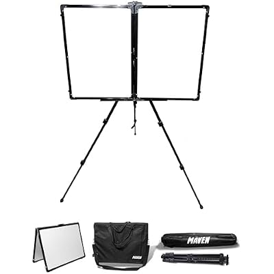 Maven Portable Whiteboard Folding Travel White Board with Stand Easel Light Easy Dry Erase