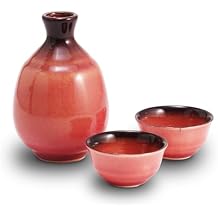 Handcrafted Mino Ware Sake Set with Turkish Crackle Glaze 11 fl oz Ceramic Tokkuri and Cups for Hot & Cold Sake, Durable Japanese Pottery Gift & Home Decor (Pink)
