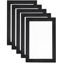 MECCANIXITY 5pcs Self Adhesive Magnetic Poster Frame Wall Sign Holder, 4"x6" Magnetic Picture Frame Document Display Window Sign Wall Mount for Home Office Store Restaurant,Black