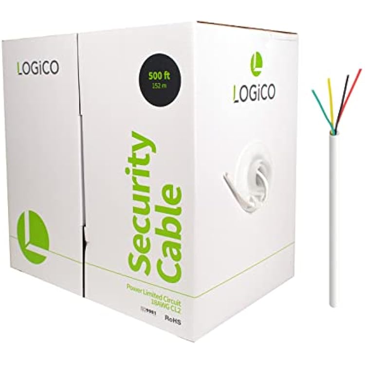 Best 500ft 184 Unshielded CCA Security Alarm Control Wire Stranded PVC Jacket White