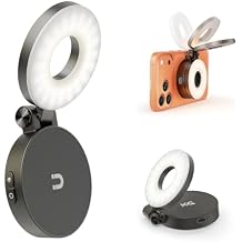 KraftGeek Magnetic Selfie Light for iPhone, Portable Phone Ring Light with Rechargeable Battery, Compact LED Phone Light for Travel, Video Recording, Vlogging