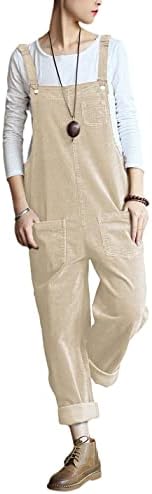 Lentta Fall Fashion Corduroy Overalls For Women Adjustable Straps Bib Corduroy Jumpsuit