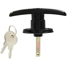 BokWin 1 Set Camper Shell T-Handles Lock Black Truck Cap Locking with 2 Keys for Most Truck Camper
