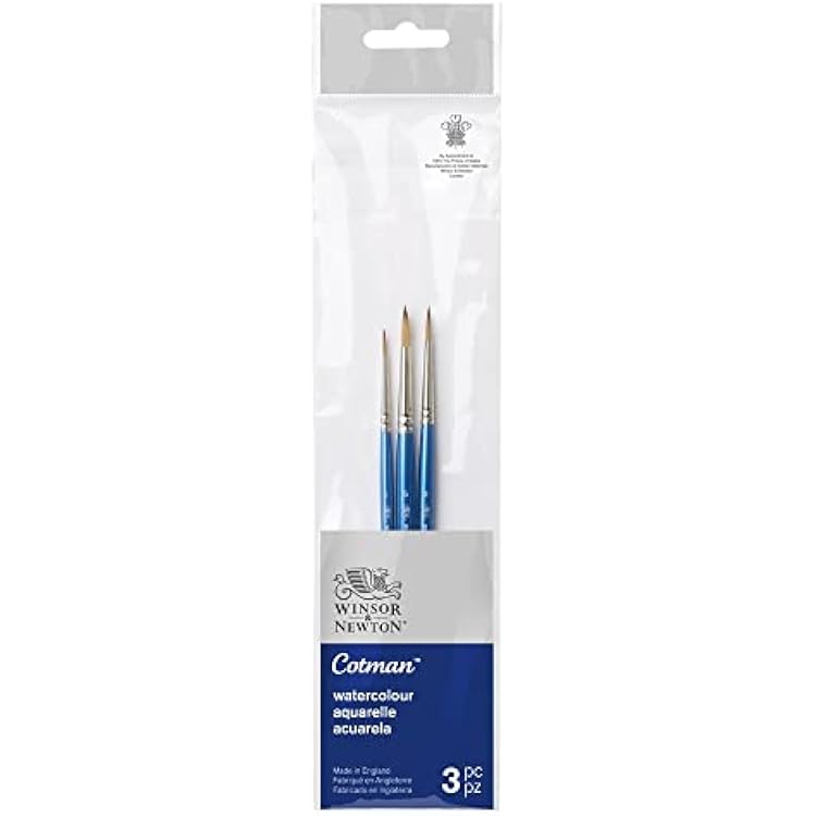 Winsor & Newton Cotman Watercolour Brush Pack, Short Handle, 3 pack, #1