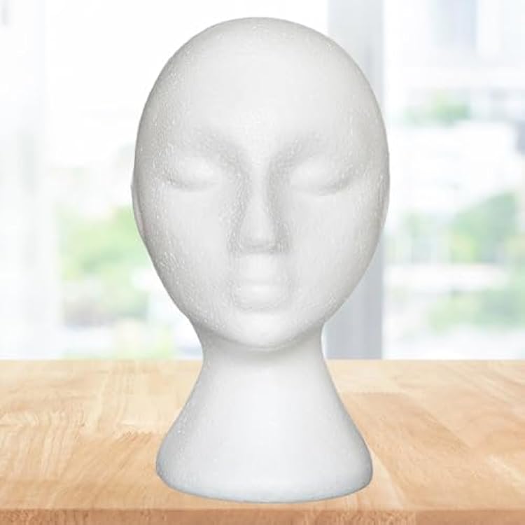 Styrofoams HeadFoam Mannequin Head Model for Male Female - Lightweight Mannequin Head for Wigs,Women Portable Heads Model Wig Display Holder,Foam Wig Stand Display for Scarves,Jewelry,Hats