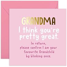 CENTRAL 23 Mothers Day Card for Grandma - 'I Think You're Pretty Great' - Grandmother Birthday Card - Gifts for Grandmom, Granny, Meemaw, Mimi, Her, Women - Sweet Messages -  with Fun Stickers